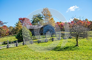 Fall colors at the Hensley Settlement at Cumberland Gap National Historic Park