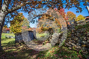 Fall colors at the Hensley Settlement at Cumberland Gap National Historic Park