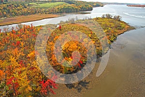 Fall colors on Hudson River island wetland