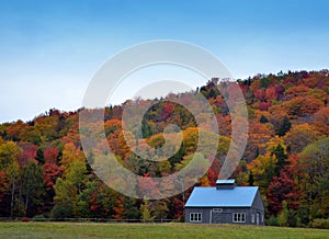 Fall colors of New England on a Farm