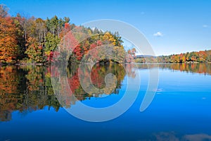 Fall colors reflected on the lake