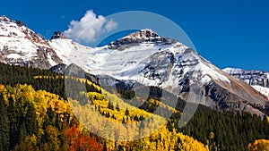 Fall colors in the Rocky Mountains near Telluride, Colorado