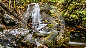 Fall Colors at Whitecroft Falls near the town of Whitecroft in British Columbia, Canada