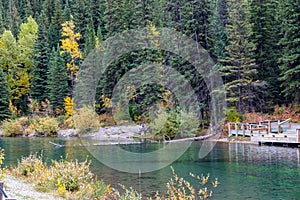 Fall colours at Mount Lorette Ponds. Bow Valley Wilderness Area, Alberta, Canada photo