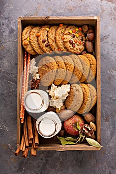 Fall cookies in a box
