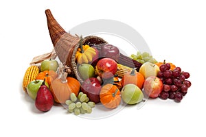 Fall cornucopia on a White back ground