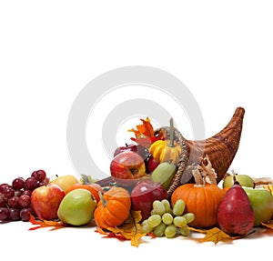 Fall cornucopia on a White back ground