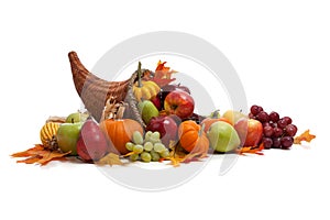 Fall cornucopia on a White back ground