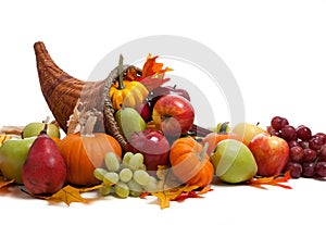 Fall cornucopia on a White back ground