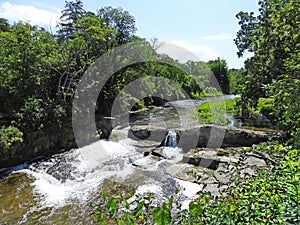 Fall Creek waterfall during summer in Ithaca NY photo