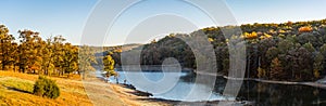 Daybreak by a stream in the Ozarks mountains of Missouri photo