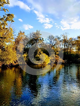 Fall Day on the Huron River in Ann Arbor Michigan