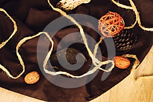 Fall decoration table at home