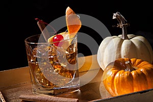 Fall Drinks - Old Fashioned Whiskey Cocktail