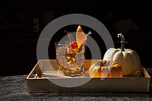 Fall Drinks - Old Fashioned Whiskey Cocktail