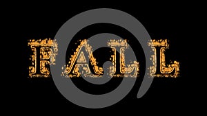 Fall fire text effect black background