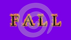 Fall fire text effect violet background