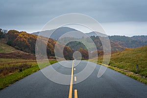 Fall foliage along the Blue Ridge Parkway in the Appalachian Mountains of Virginia