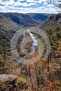 Fall foliage colors at Leonard Harrison State Park. Pine Creek Gorge, the Grand Canyon of Pennsylvania