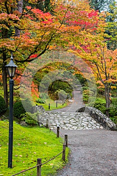 Fall Foliage Stone Bridge