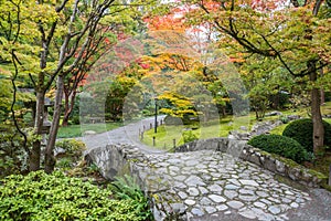 Fall Foliage Stone Bridge Garden