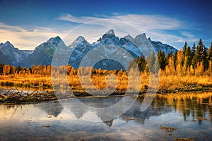 Fall Grand Teton Range Wyoming, America