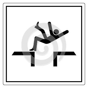 Fall Hazard Symbol Sign, Vector Illustration, Isolate On White Background Label .EPS10