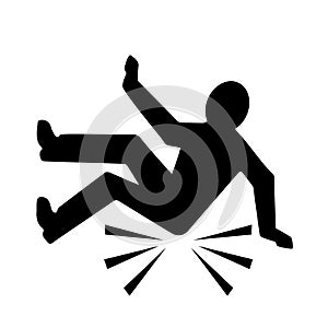 Fall hazard vector pictogram