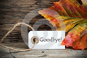 Fall Label with Goodbye