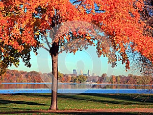 Fall at Lake Nokomis in Minneapolis