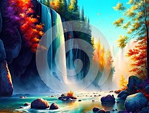 The fall landscape - AI generated art
