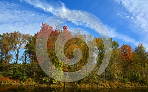 Fall landscape eastern townships Bromont