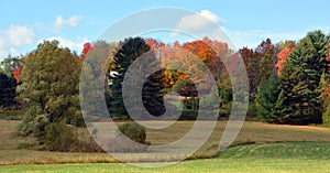 Fall landscape eastern townships Bromont