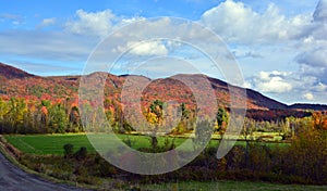 Fall landscape eastern townships Bromont