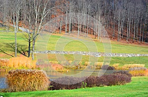 Fall landscape eastern townships Bromont