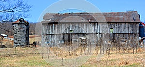 Fall landscape old farm in country side of Bromont