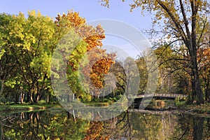 Fall landscape scene in city Park Skopje #1 photo