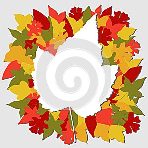 Fall leaves illustration on a grey background