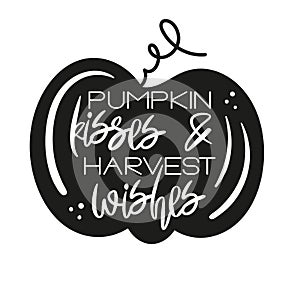 Fall Lettering. Decorative autumn poster in black