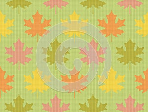 Fall maple leaves - Seamless knitting pattern