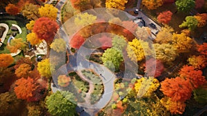 fall maple park backdrop birds
