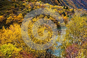 Fall in mountains in Sichuan China