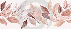 fall nature plant background decoration watercolor leaf autumn seasonal drawing orange. Generative AI.