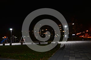 The city sank into the night