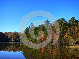 Fall Reflection at Mirror Lake Villa Rica, Ga.