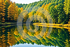 Fall reflection in the river.