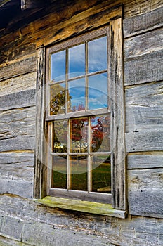 Fall reflections, Brush Mountain Schoolhouse at Cumberlan Gap National Park