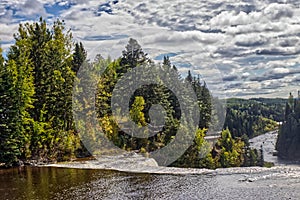 The fall into the river seen from above - Kakabeka Falls, Thunder Bay, ON, Canada