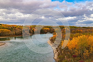 Fall River Valley Under A Cloudy Blue Sky