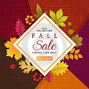 Fall Sale Promoting Poster Template Design